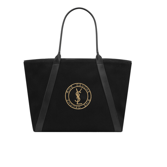 Saint Laurent Rive Gauche Canvas Shopper - Black