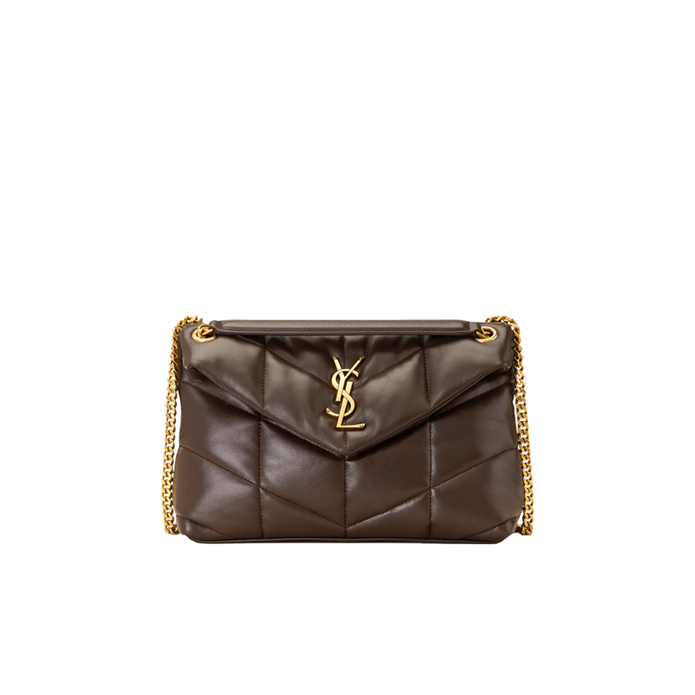Saint Laurent Small Puffer Bag - Dark Brown